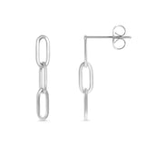 Silver Stainless Steel Paperclip Earrings