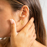 Gold 18K Gold PVD Stainless Steel Oval Huggie Earrings