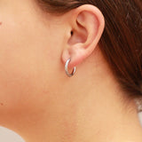 Silver 18K Gold PVD Stainless Steel Half Textured Huggie Hoop Earrings