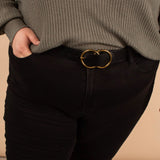 Black Dual Circle Buckle Belt