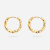 Gold 18K Gold PVD Stainless Steel Textured Huggie Hoop Earrings