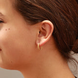 Gold 18K Gold PVD Stainless Steel Textured Huggie Hoop Earrings