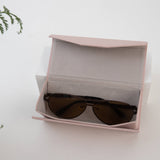 Beige Folding Sunglasses Case