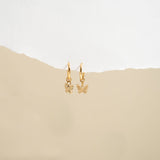 Gold 18K Gold PVD Stainless Steel Butterfly Huggie Earrings