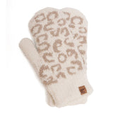 Leopard Soft + Cozy Mittens in Beige