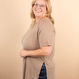 Ada Waffle Knit Top in Latte