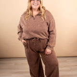 All Day Comfort Half Zip Pullover in Coffee