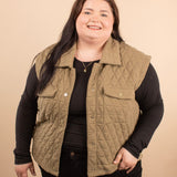 Amelia Quilted Vest in Olive