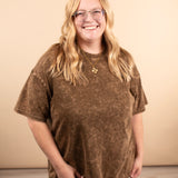 Calla Oversized Washed Tee in Brown Sugar