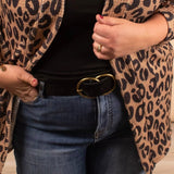 Black Dual Circle Buckle Belt