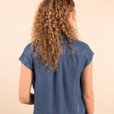 Cassandra Chambray Button Down Top