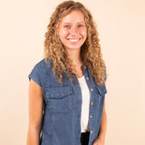 Cassandra Chambray Button Down Top