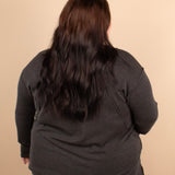 Cider Season Ribbed Top in Charcoal