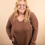 Cider Season Ribbed Top in Coffee