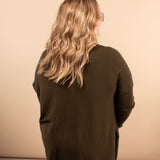 Comfy Coverage Pocket Sweater in Deep Olive
