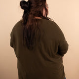 Comfy Coverage Pocket Sweater in Deep Olive