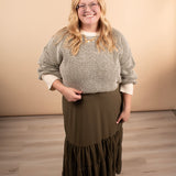 Cozy Gathering Maxi Skirt in Olive