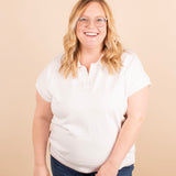 Crisp & Chic White Collared Top