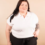Crisp & Chic White Collared Top