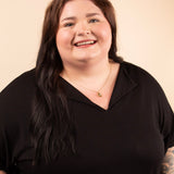 Easy Elegance V-Neck Top in Black