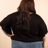 Easy Elegance V-Neck Top in Black