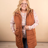 Emery Longline Vest in Cinnamon