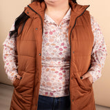 Emery Longline Vest in Cinnamon