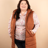 Emery Longline Vest in Cinnamon