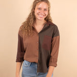 Falling for Fall Colorblock Button Down