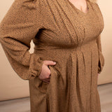 Fireside Feline V-Neck Dress
