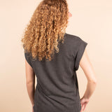Golden Hour Cap Sleeve Tank in Charcoal