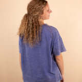 Greta Acid Wash Top in Blueberry Pie
