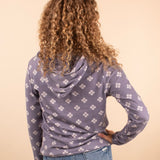 Hailey Floral Pullover Hoodie in Slate Purple