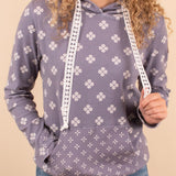 Hailey Floral Pullover Hoodie in Slate Purple