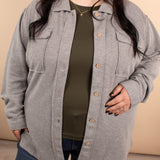 Layered Living Waffle Knit Button Up