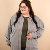 Layered Living Waffle Knit Button Up