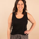 Luxe Crew Tank in Black