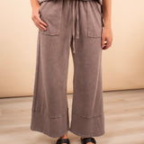 Mineral Wash Wide Leg Pant in Mocha (Set - Bottoms Only)