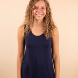Navy Solid Knit Sleeveless Tank Top