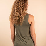 Olive Solid Knit Sleeveless Tank Top