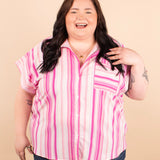 Pink Lemonade Button Down Top