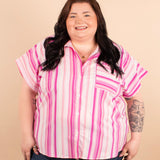 Pink Lemonade Button Down Top