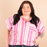 Pink Lemonade Button Down Top