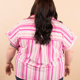 Pink Lemonade Button Down Top