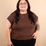 Reese Folded Short Sleeve Tee in Bourbon