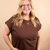 Reese Folded Short Sleeve Tee in Bourbon