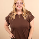 Reese Folded Short Sleeve Tee in Bourbon