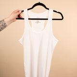 Ribbed Racerback Tank in White