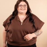 Ruthie Scuba Half Zip Vest in Cocoa