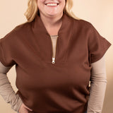 Ruthie Scuba Half Zip Vest in Cocoa